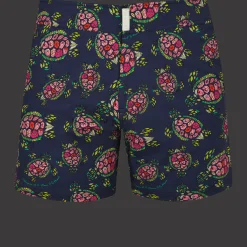 Vilebrequin Men Stretch Short Swim Trunks Flat Belt Provencal Turtles*Men The Flat Belt
