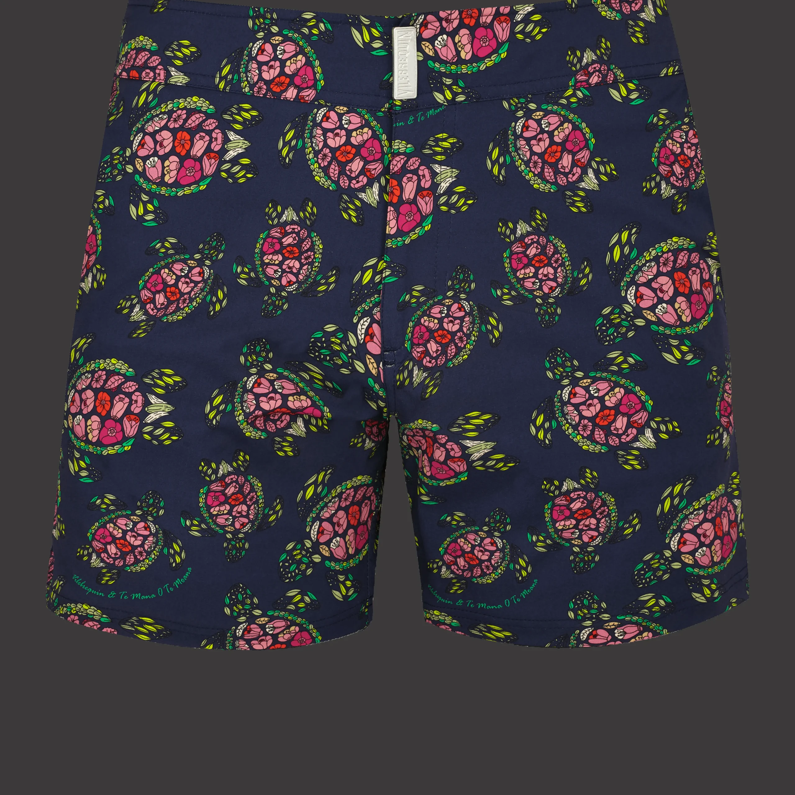 Vilebrequin Men Stretch Short Swim Trunks Flat Belt Provencal Turtles*Men The Flat Belt