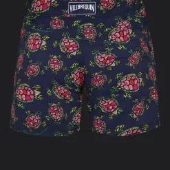 Vilebrequin Men Stretch Short Swim Trunks Flat Belt Provencal Turtles*Men The Flat Belt