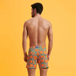 Vilebrequin Men Stretch Short Swim Trunks Flat Belt Poulpes Neon*Men The Flat Belt