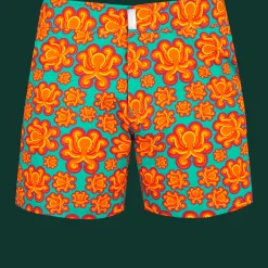 Vilebrequin Men Stretch Short Swim Trunks Flat Belt Poulpes Neon*Men The Flat Belt