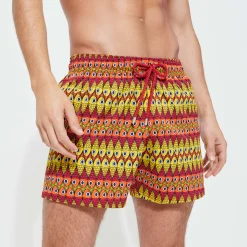 Vilebrequin Men Stretch Swim Trunks Fish On Line*Men The Stretch Fabric