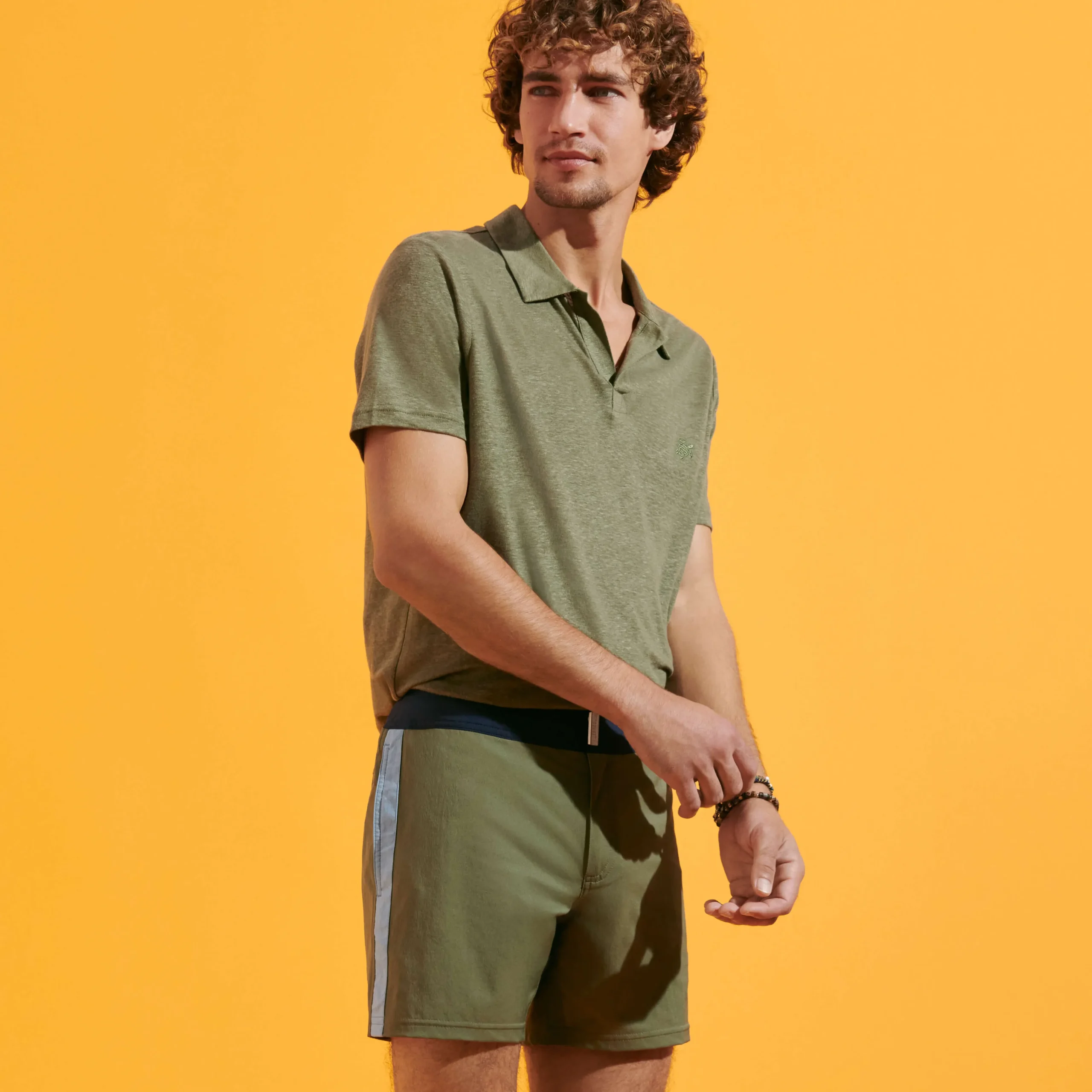 Vilebrequin Men Stretch Swim Trunks Flat Belt Color Block*Men The Flat Belt
