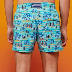 Vilebrequin Men Stretch Swim Trunks Palms & Surfs - X The Beach Boys*Men The Stretch Fabric