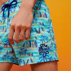 Vilebrequin Men Stretch Swim Trunks Palms & Surfs - X The Beach Boys*Men The Stretch Fabric