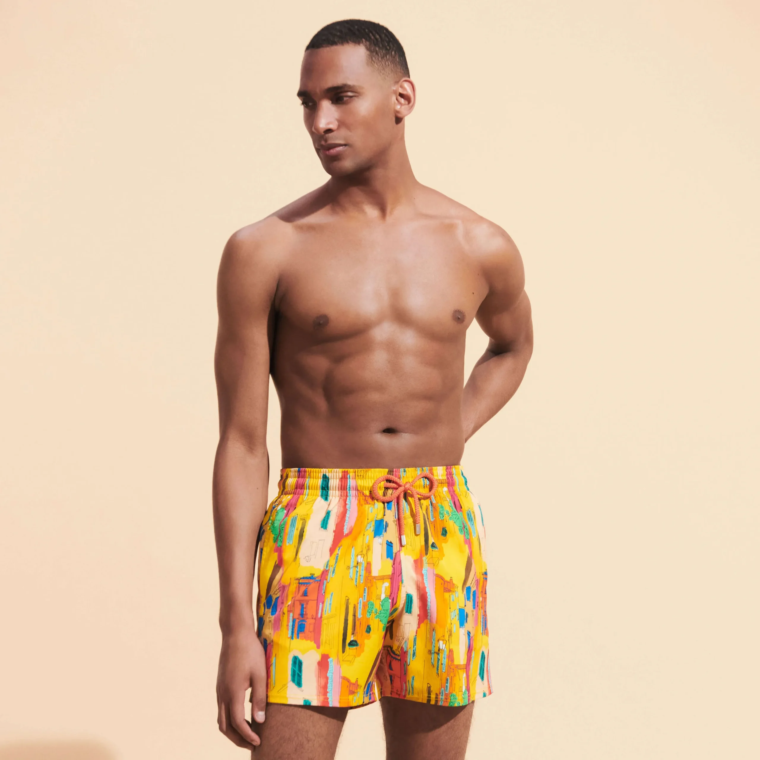 Vilebrequin Men Stretch Swim Trunks Sunny Streets*Men The Stretch Fabric