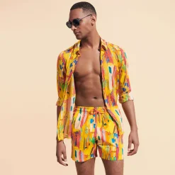 Vilebrequin Men Stretch Swim Trunks Sunny Streets*Men The Stretch Fabric