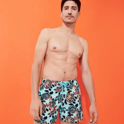 Vilebrequin Men Stretch Swim Trunks Screen Turtles*Men The Stretch Fabric