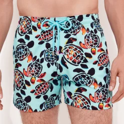 Vilebrequin Men Stretch Swim Trunks Screen Turtles*Men The Stretch Fabric
