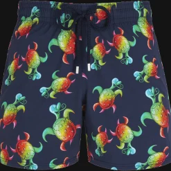 Vilebrequin Men Stretch Swim Trunks Tortues Rainbow Multicolor - X Kenny Scharf*Men The Stretch Fabric