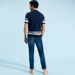 Vilebrequin Men Stripped Cotton Knit Polo*Men Polos
