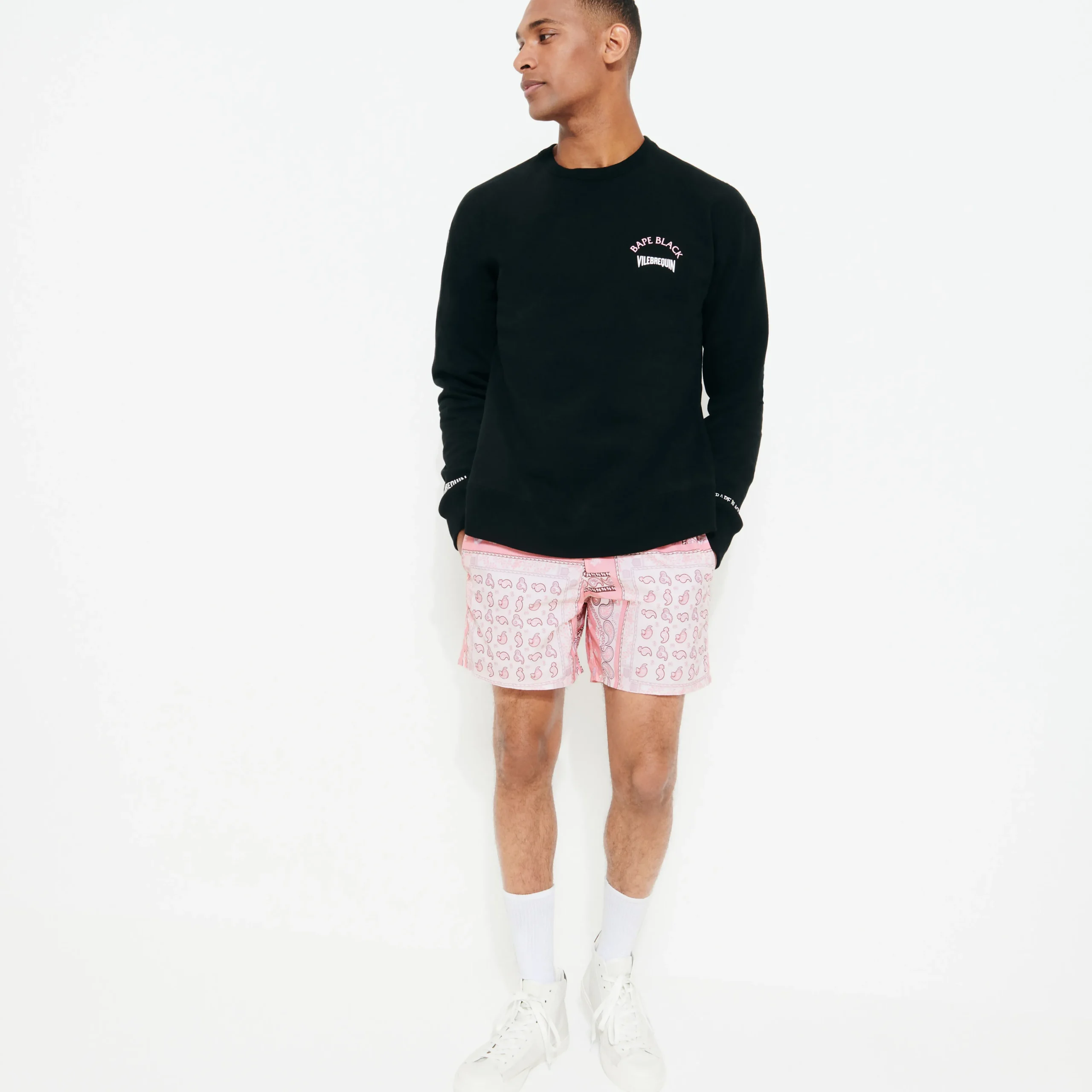 Vilebrequin Men Sweatshirt Turtles Printed - X Bape® Black*Men Sweatshirts
