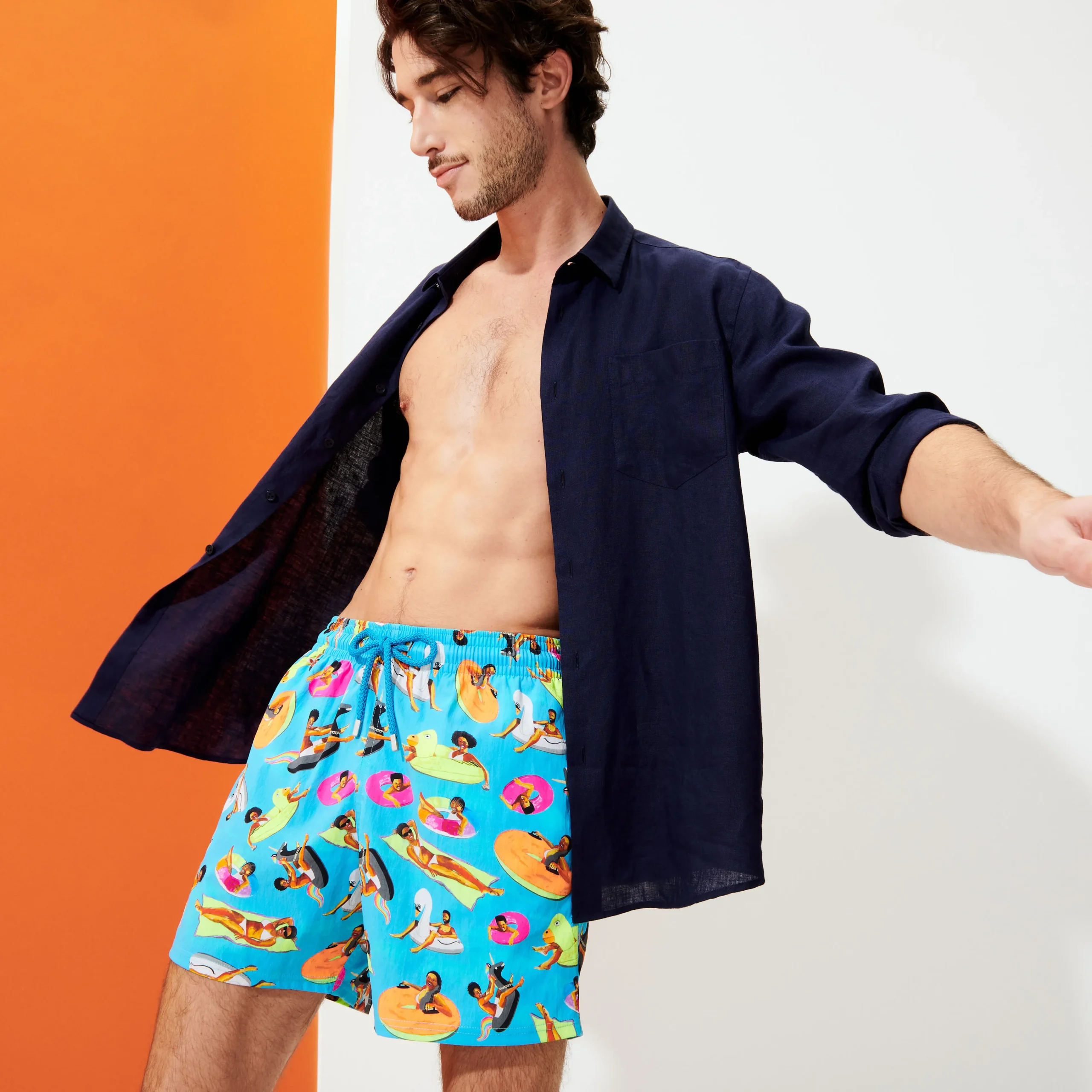 Vilebrequin Men Swim Trunks - X Derrick Adams*Men The Stretch Fabric