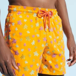 Vilebrequin Men Swim Trunks Embroidered Micro Ronde Des Tortues Rainbow - Limited Edition*Men The Embroidered