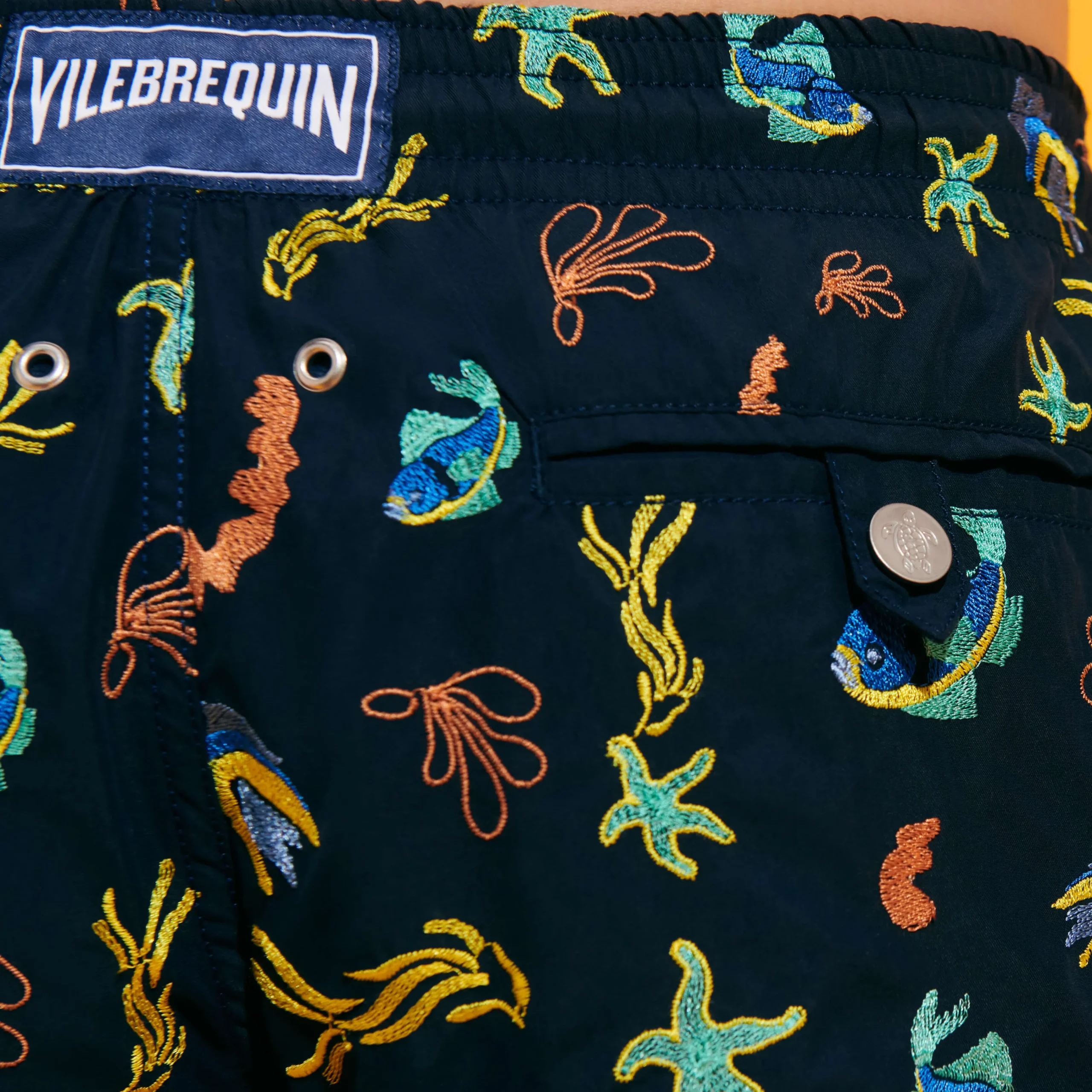 Vilebrequin Men Swim Trunks Embroidered Naive Fish - Limited Edition*Men The Embroidered