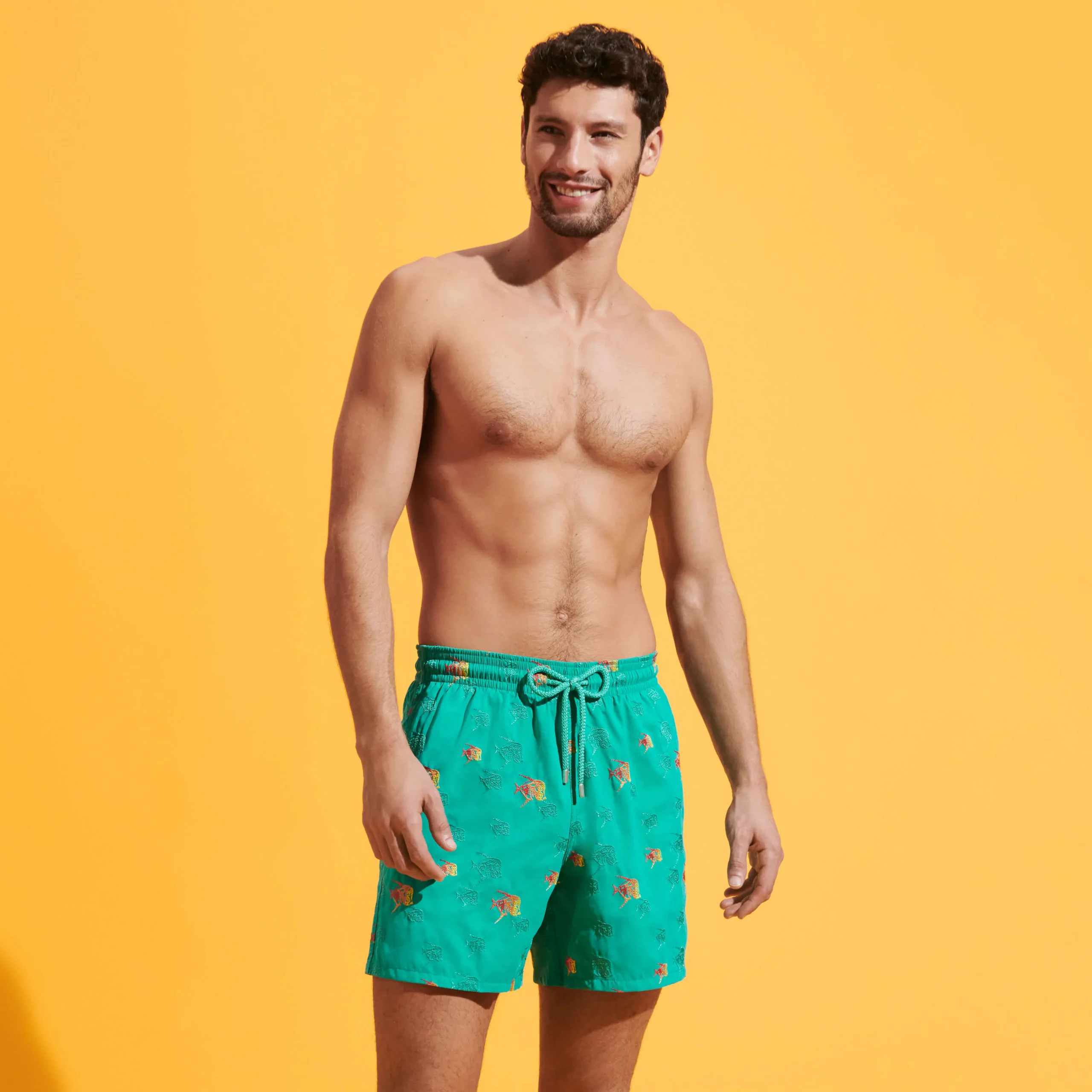Vilebrequin Men Swim Trunks Embroidered Piranhas - Limited Edition*Men The Embroidered