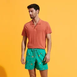 Vilebrequin Men Swim Trunks Embroidered Piranhas - Limited Edition*Men The Embroidered