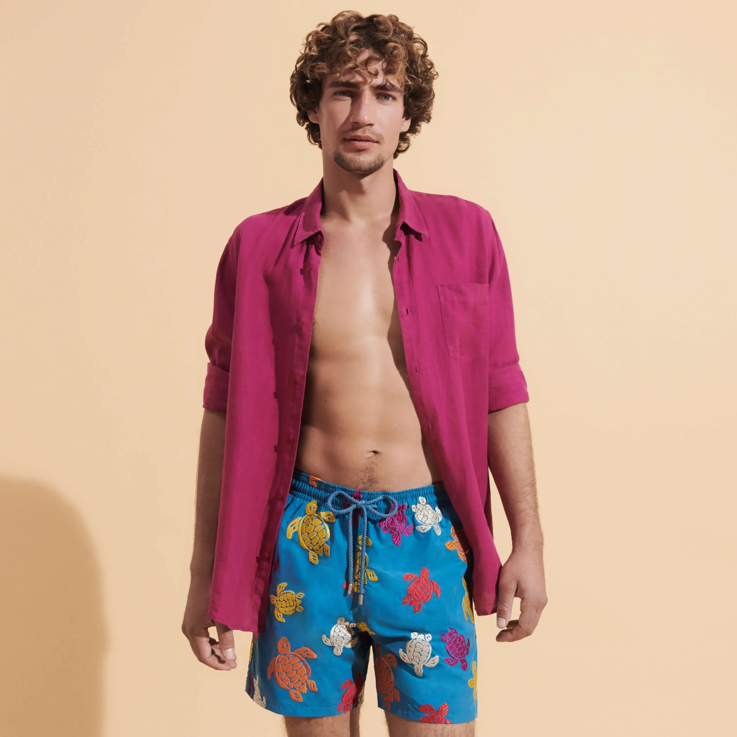 Vilebrequin Men Swim Trunks Embroidered Ronde Tortues Multicolores - Limited Edition*Men The Embroidered