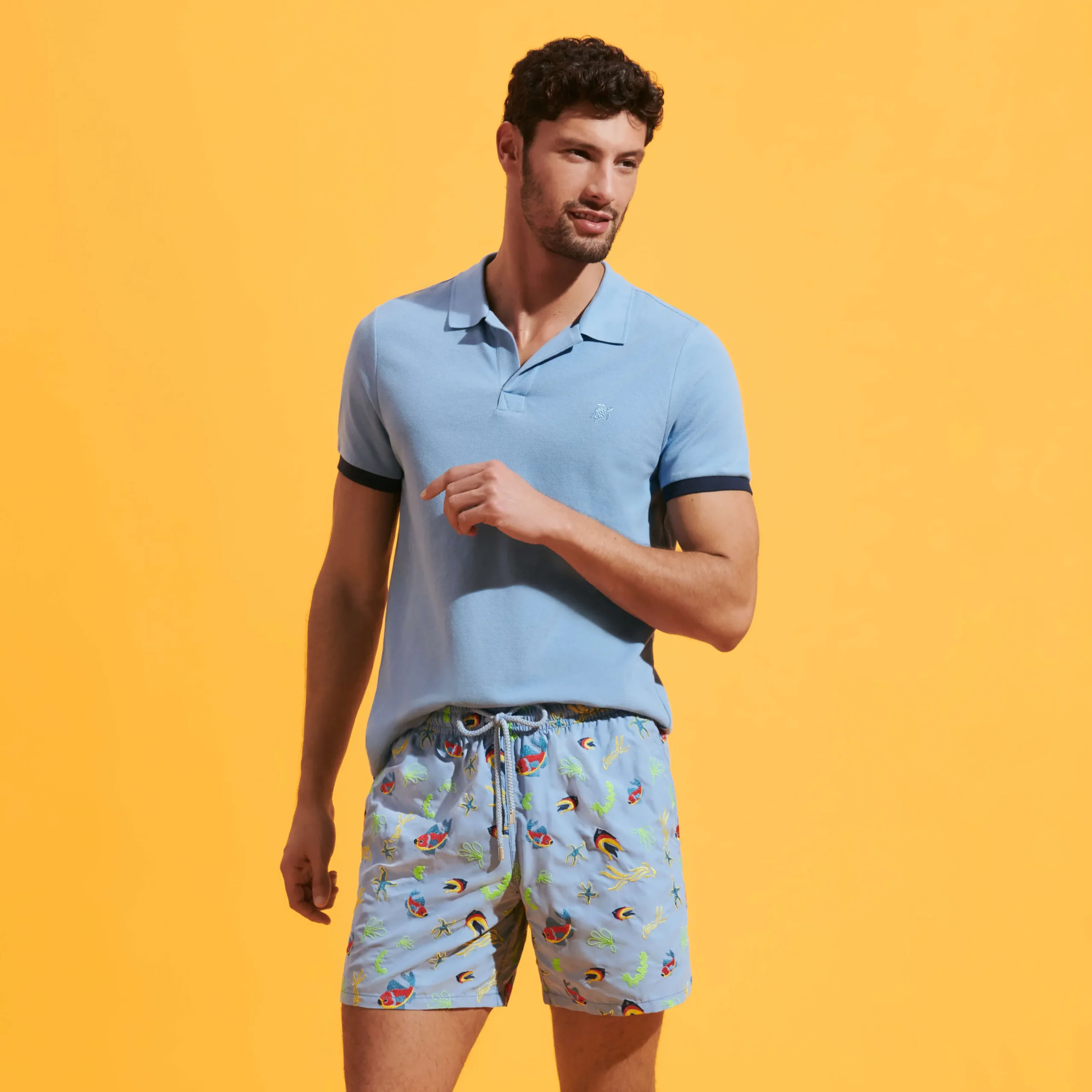 Vilebrequin Men Swim Trunks Embroidered Naive Fish - Limited Edition*Men The Embroidered