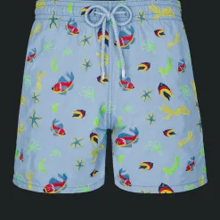 Vilebrequin Men Swim Trunks Embroidered Naive Fish - Limited Edition*Men The Embroidered