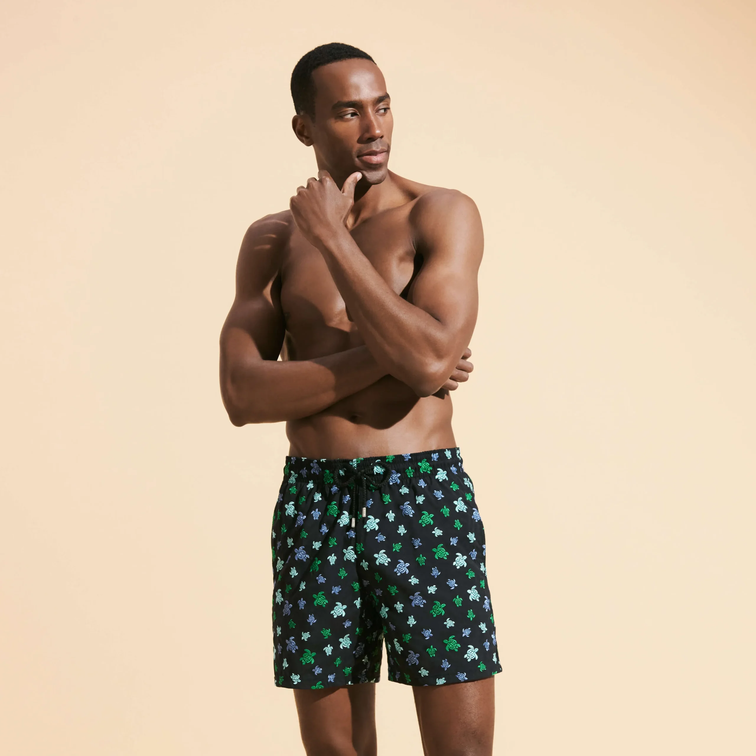 Vilebrequin Men Swim Trunks Embroidered Micro Ronde Des Tortues Rainbow - Limited Edition*Men The Embroidered