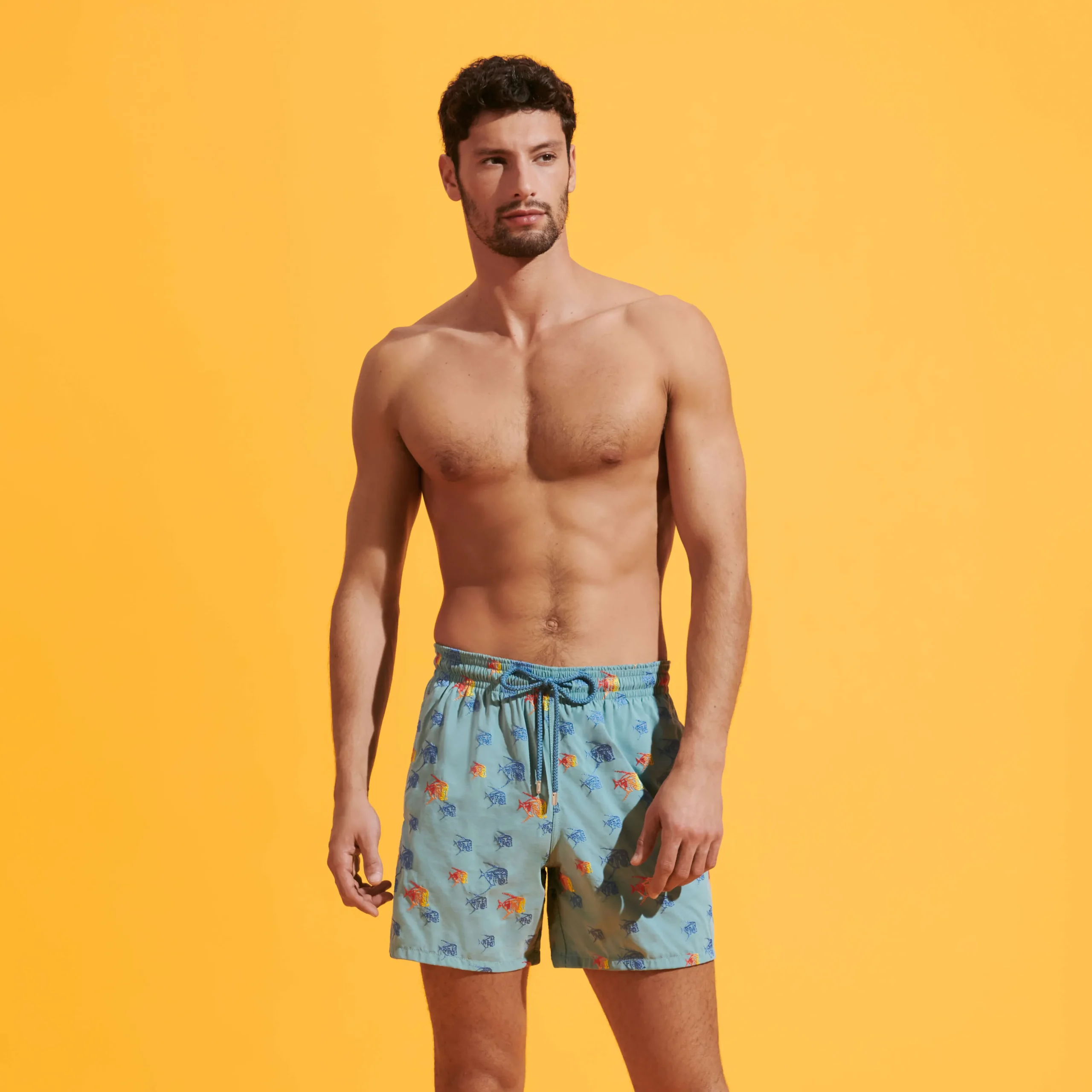 Vilebrequin Men Swim Trunks Embroidered Piranhas - Limited Edition*Men The Embroidered