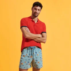Vilebrequin Men Swim Trunks Embroidered Piranhas - Limited Edition*Men The Embroidered