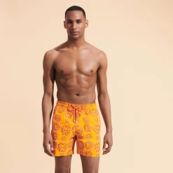 Vilebrequin Men Swim Trunks Embroidered Poulpes Neon - Limited Edition*Men The Embroidered