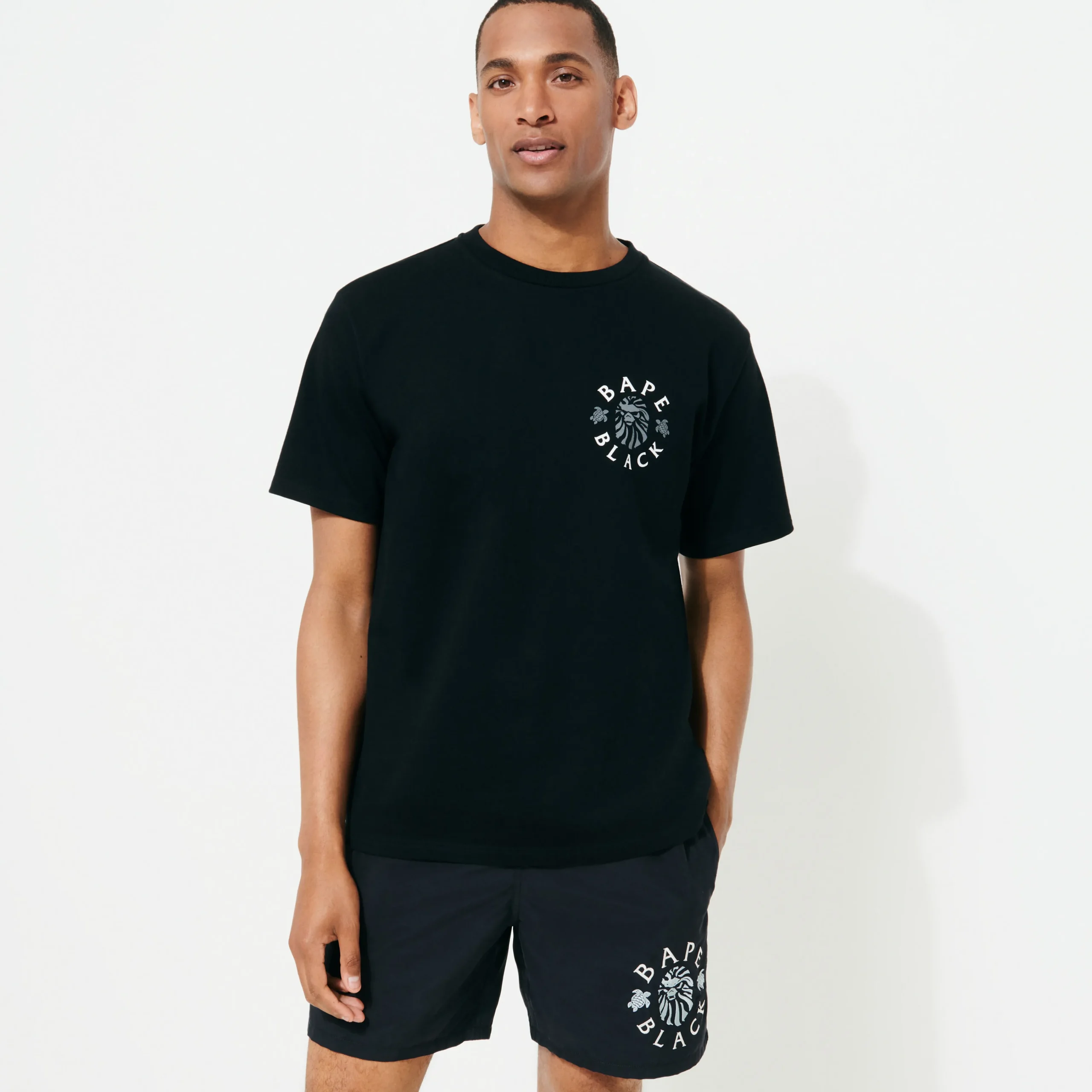 Vilebrequin Men Swim Trunks Embroidered Logo - X Bape® Black*Men The Embroidered