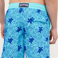 Vilebrequin Men Swim Trunks Long Turtles Splash Flocked*Men The Long