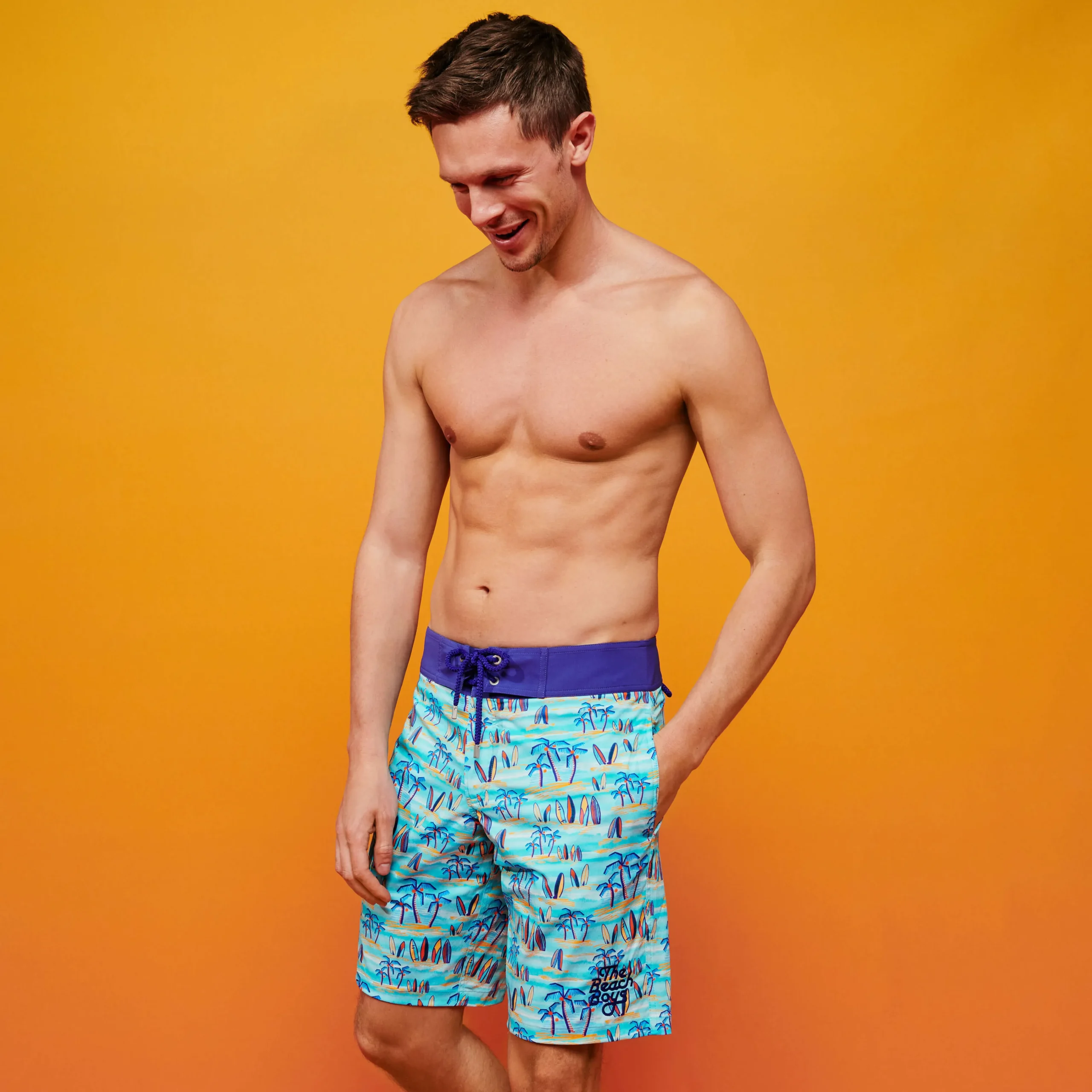 Vilebrequin Men Swim Trunks Palms & Surfs - X The Beach Boys*Men The Long