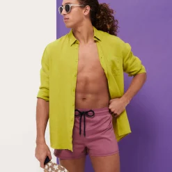 Vilebrequin Men Swim Trunks Short And Fitted Stretch Solid*Men The Short