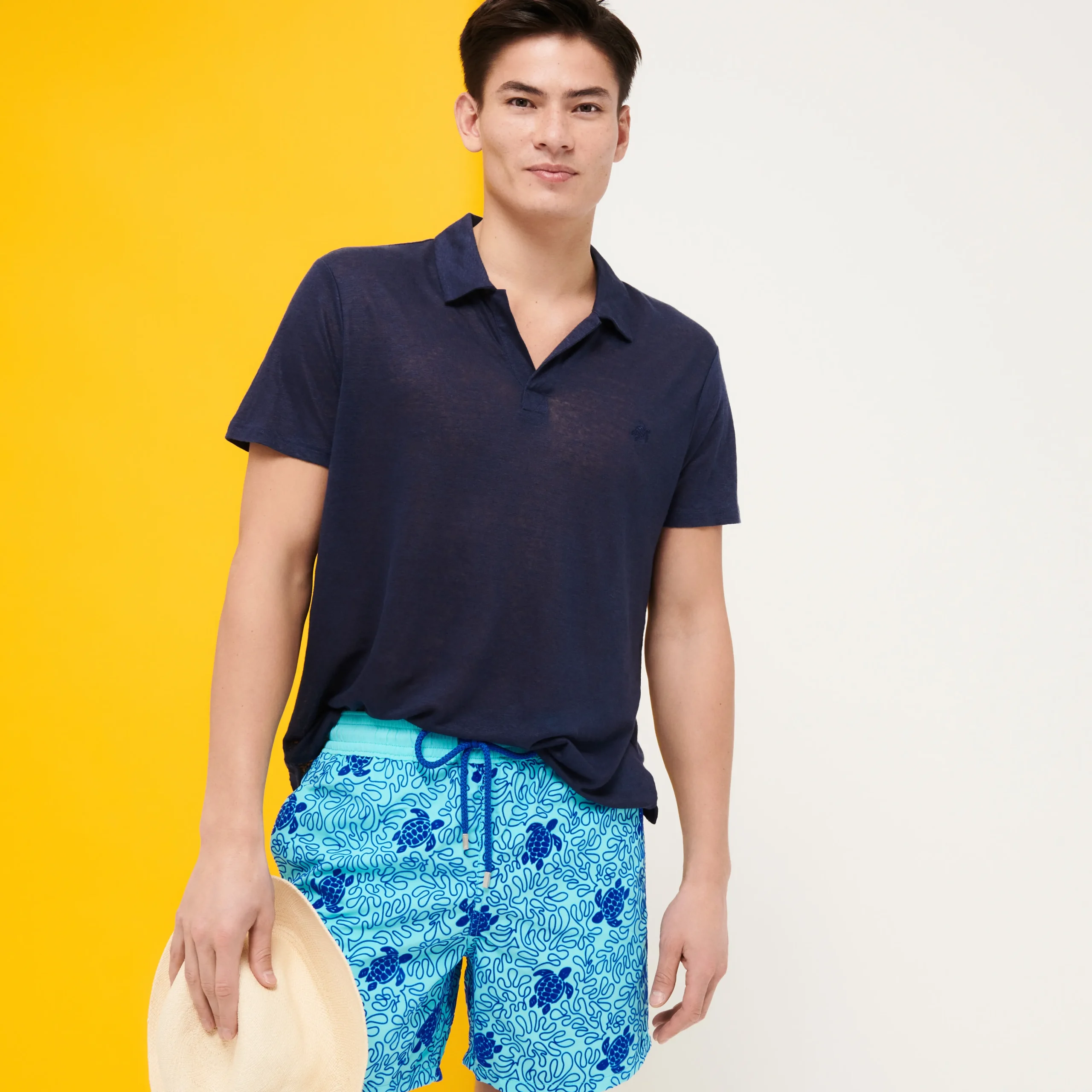 Vilebrequin Men Swim Trunks Turtles Splash Flocked*Men The Iconic