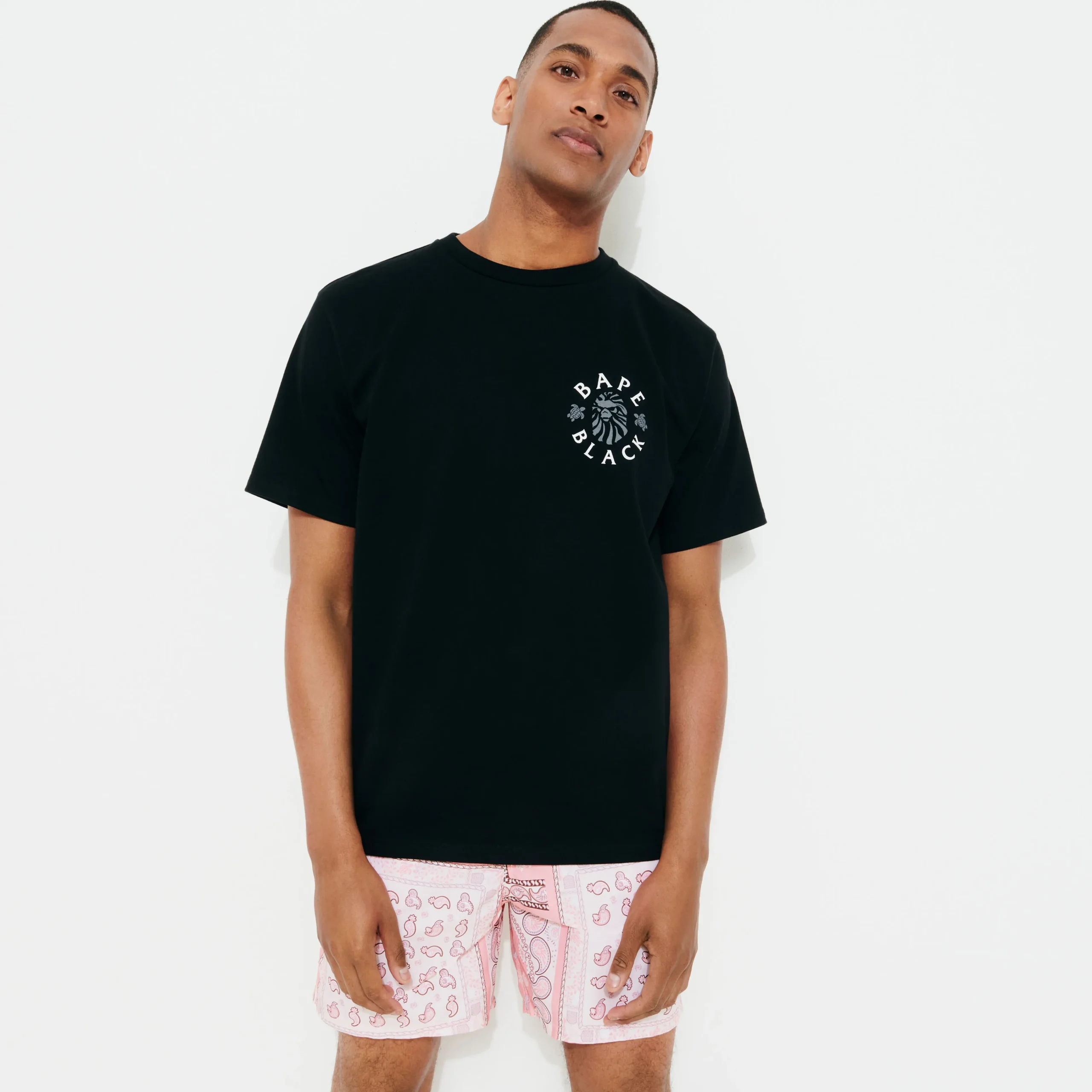 Vilebrequin Men T-Shirt Logo Printed - X Bape® Black*Men T-Shirts