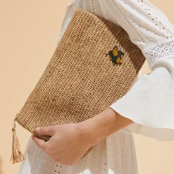 Vilebrequin Raffia Unisex Beach Pouch*Men Beach Bag & Pouches