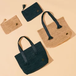 Vilebrequin Raffia Unisex Beach Pouch*Men Beach Bag & Pouches