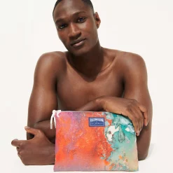 Vilebrequin Unisex Linen Beach Pouch Gra - X John M Armleder*Men Beach Bag & Pouches