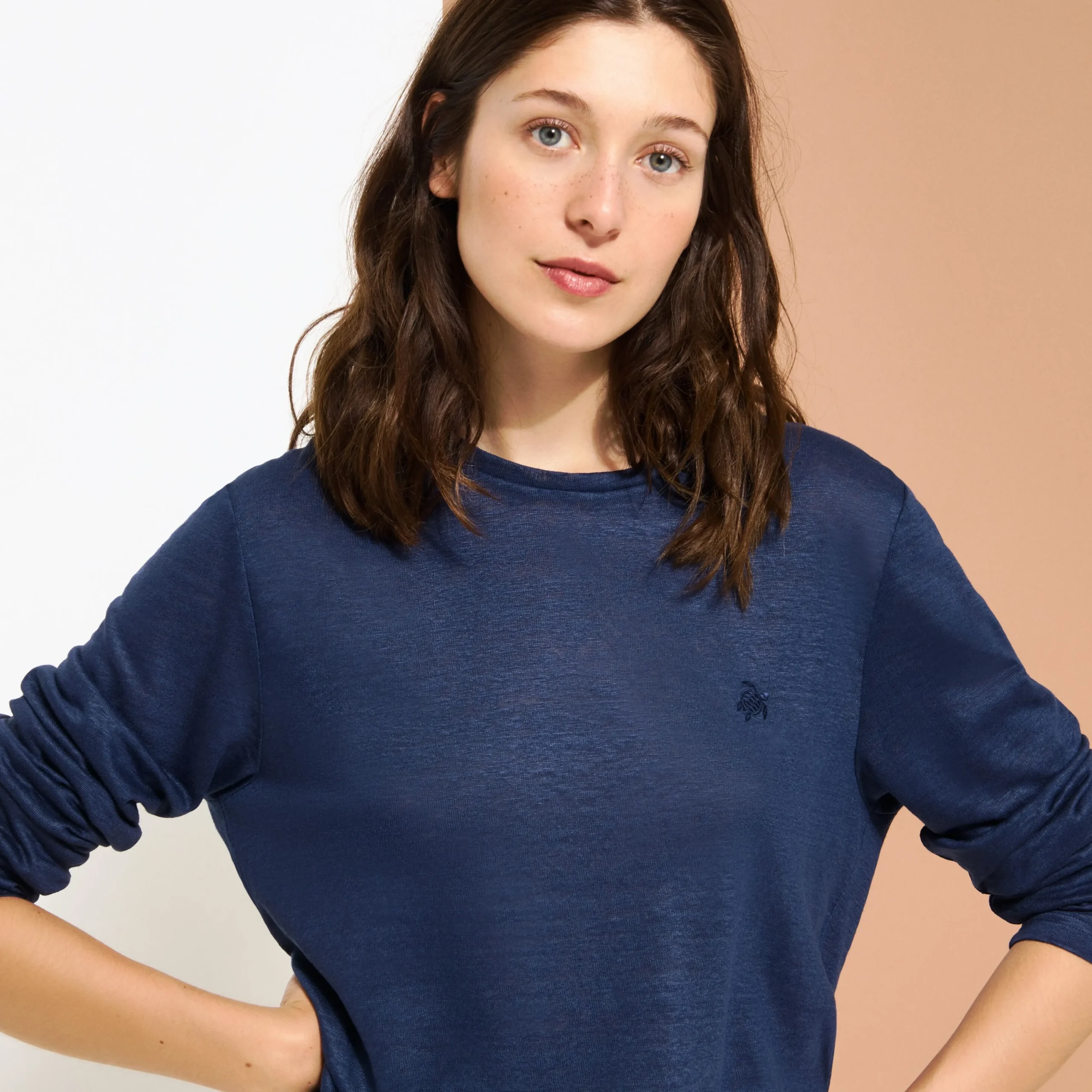 Vilebrequin Unisex Linen Long Sleeves T-Shirt Solid*Women T-Shirts And Sweats