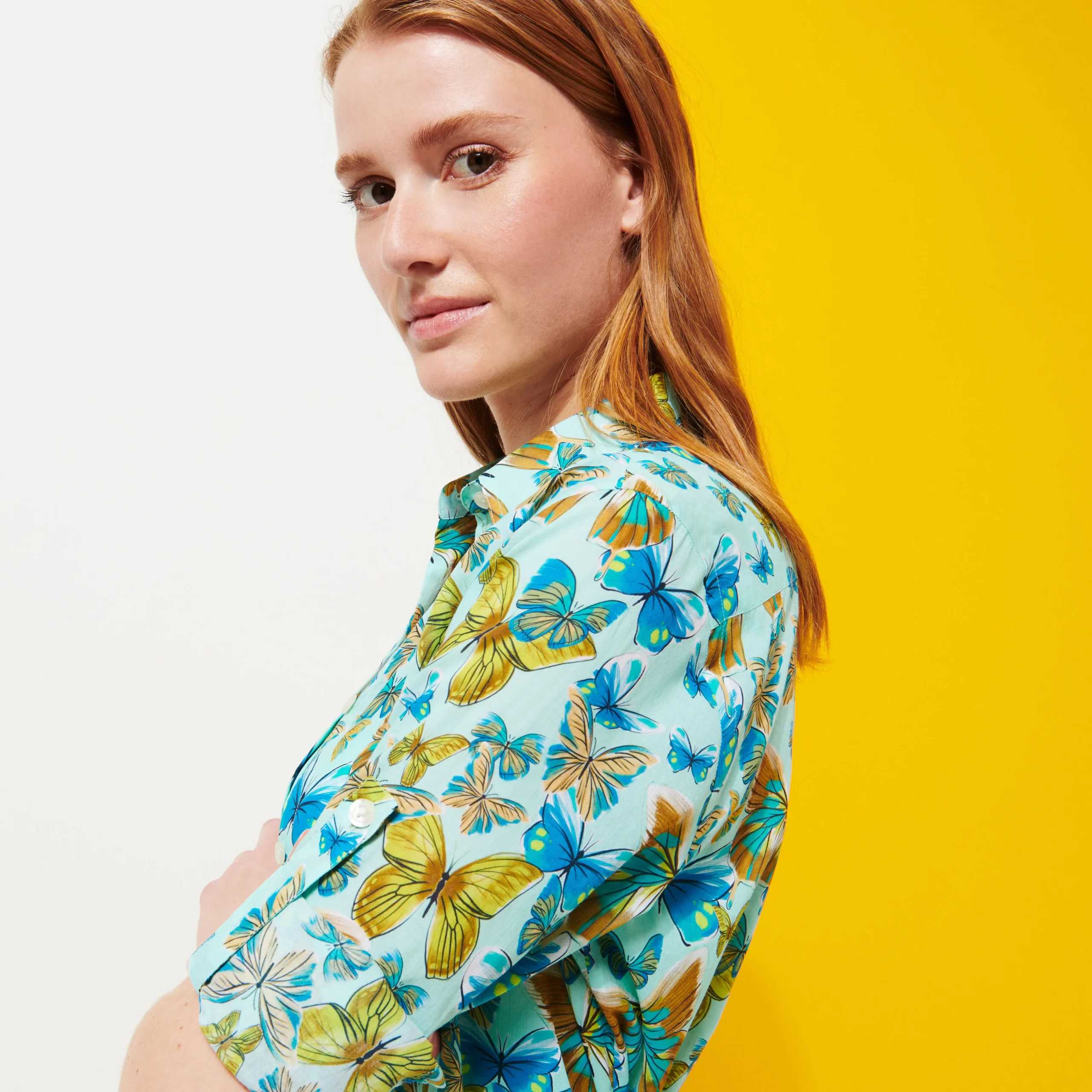 Vilebrequin Women Cotton Shirt Dress Butterflies*Women Dresses