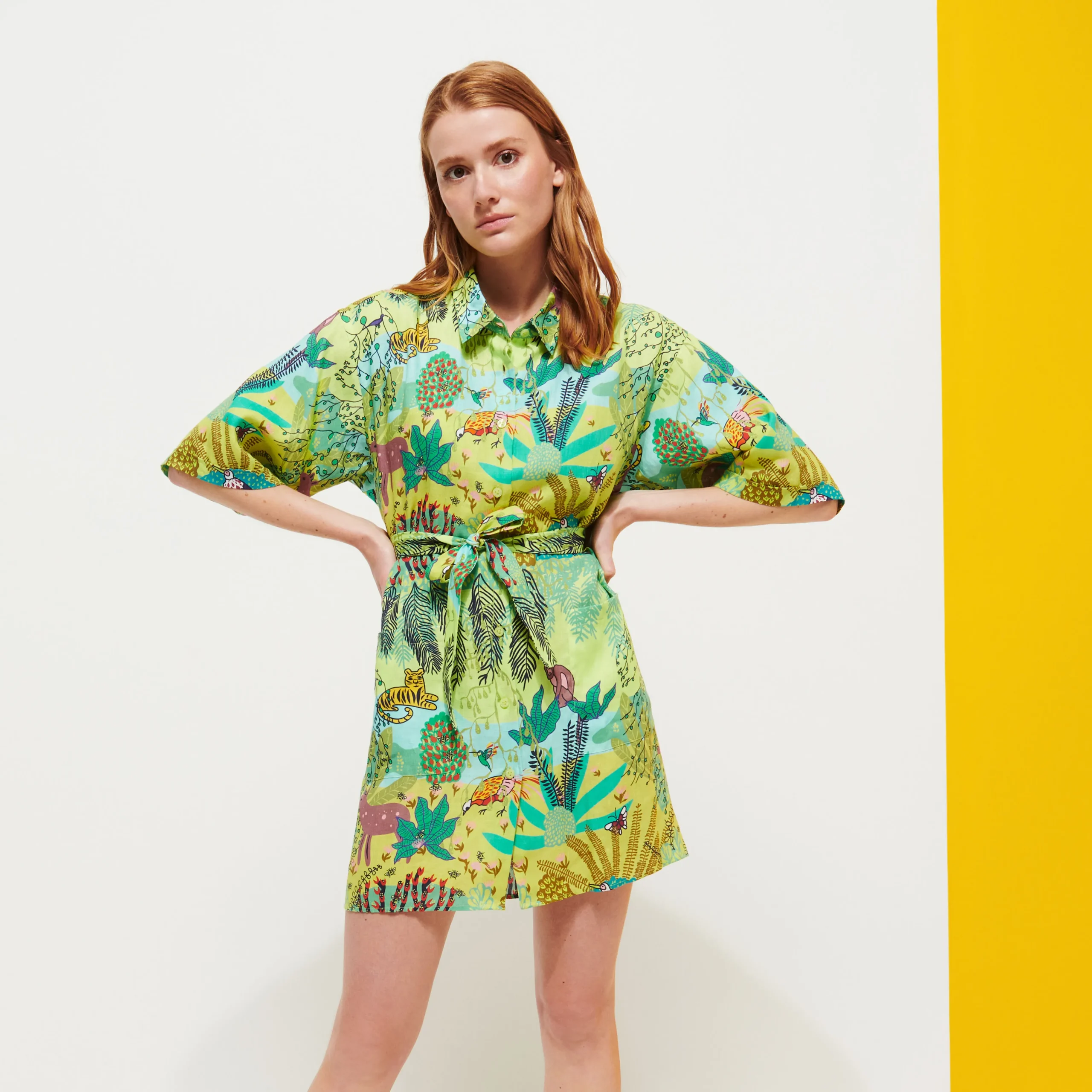 Vilebrequin Women Linen Shirt Dress Jungle Rousseau*Women Dresses