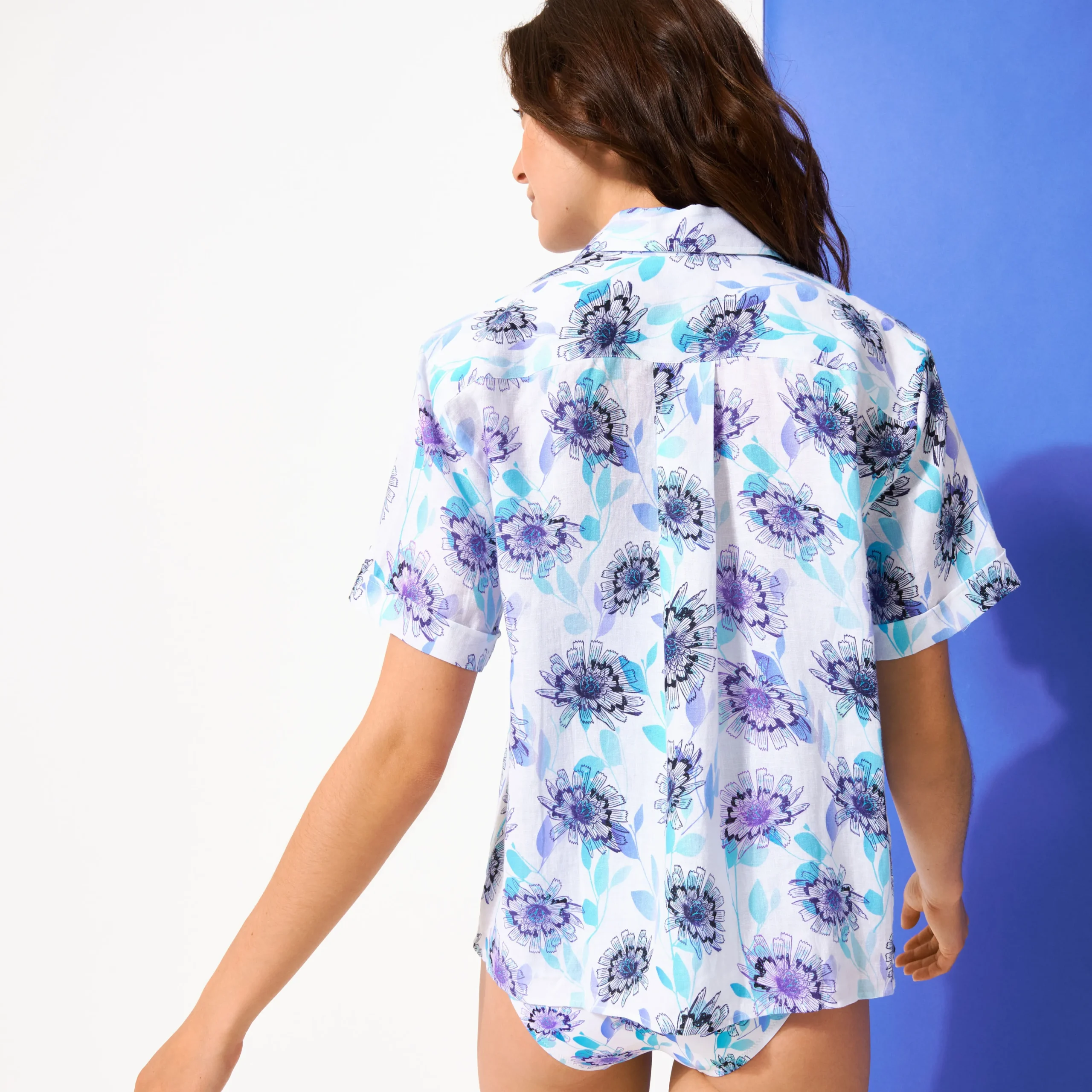 Vilebrequin Women Linen Short Sleeves Shirt Flash Flowers*Women Shirts