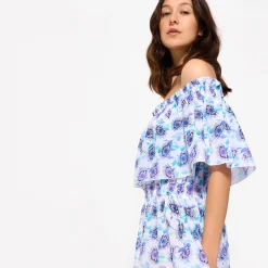 Vilebrequin Women Long Off The Shoulders Cotton Dress Flash Flowers*Women Dresses