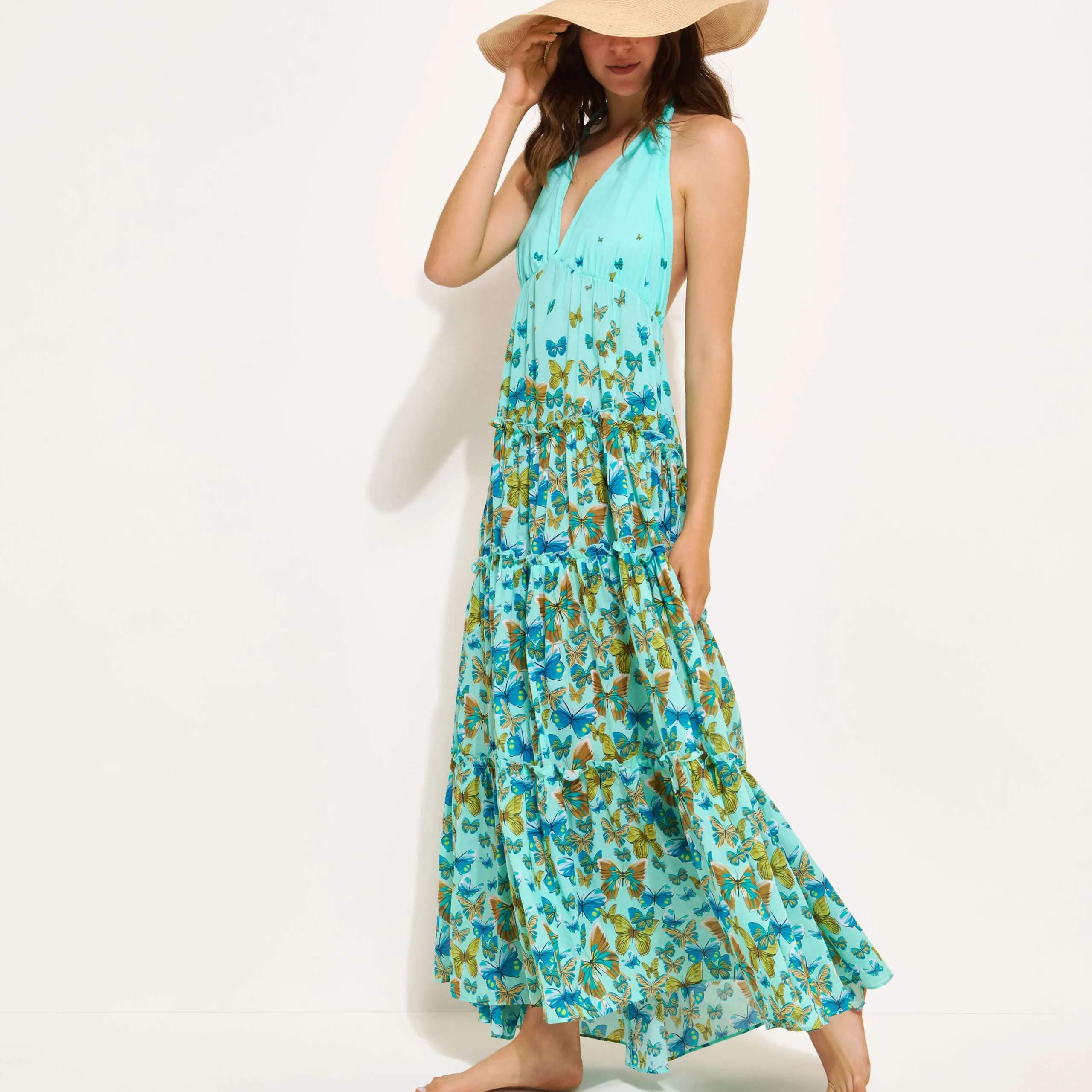 Vilebrequin Women Low Back And Long Cotton Dress Butterflies*Women Dresses