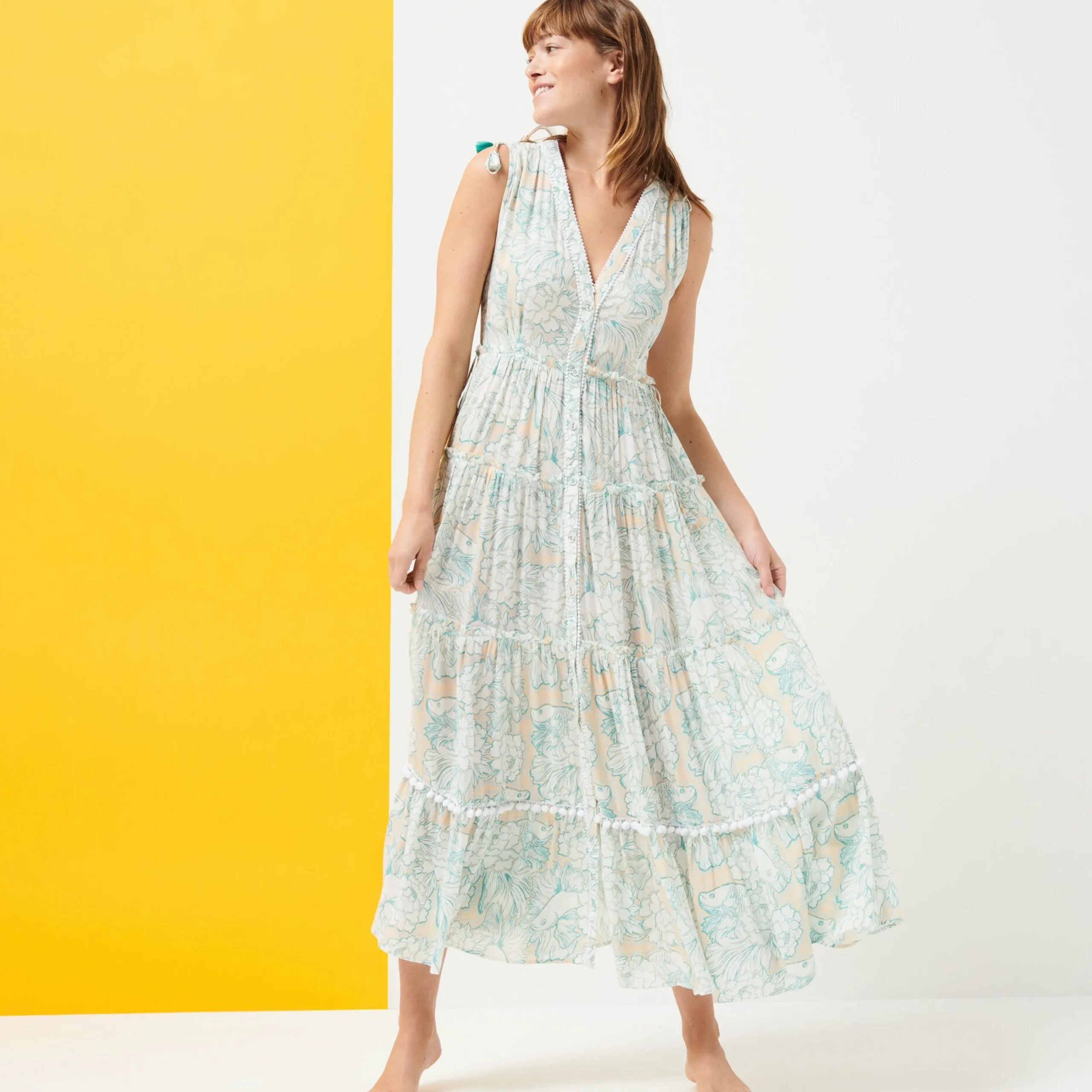 Vilebrequin Women Maxi Dress Hidden Fishes - X Poupette St Barth*Women Dresses