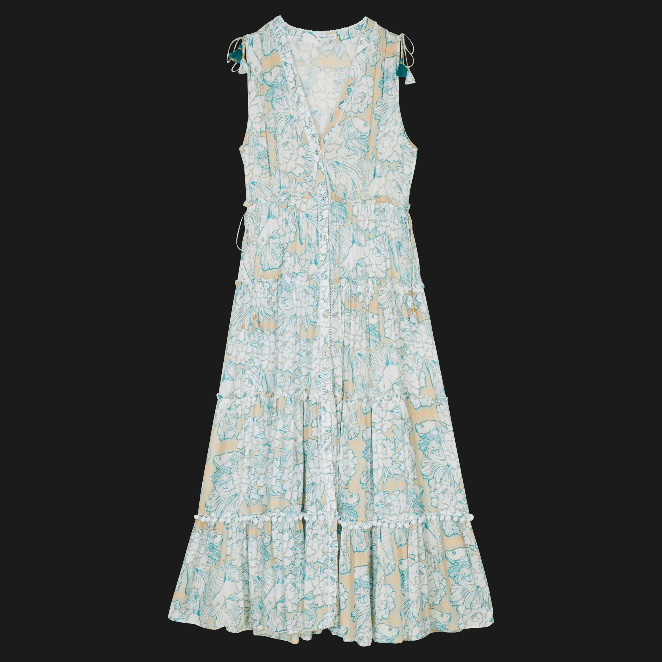 Vilebrequin Women Maxi Dress Hidden Fishes - X Poupette St Barth*Women Dresses