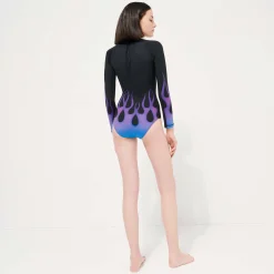 Vilebrequin Women Rashguard Long-Sleeves One-Piece Swimsuit Hot Rod 360° - X Sylvie Fleury*Women Rashguards