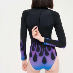 Vilebrequin Women Rashguard Long-Sleeves One-Piece Swimsuit Hot Rod 360° - X Sylvie Fleury*Women Rashguards