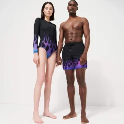 Vilebrequin Women Rashguard Long-Sleeves One-Piece Swimsuit Hot Rod 360° - X Sylvie Fleury*Women Rashguards
