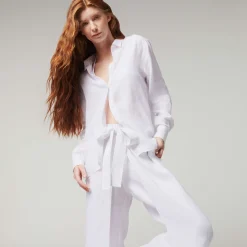 Vilebrequin Women Solid Linen Shirt- X Angelo Tarlazzi*Women Dresses