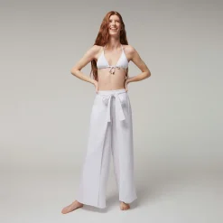 Vilebrequin Women White Linen Pants- X Angelo Tarlazzi*Women Pants